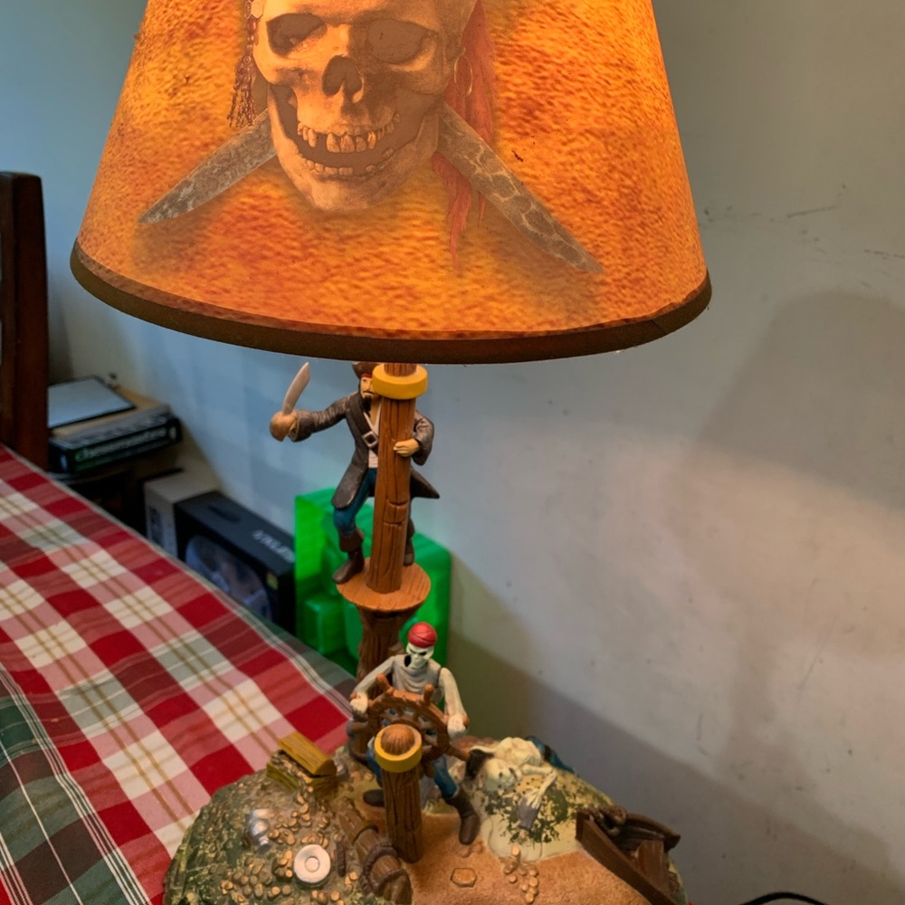 Pirate Adventure Table Lamp with Orange Shade